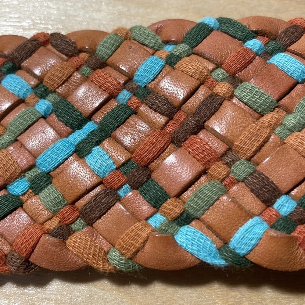 Fossil Multi Weave Genuine Leather Belt - Brown - Picture 5 of 14